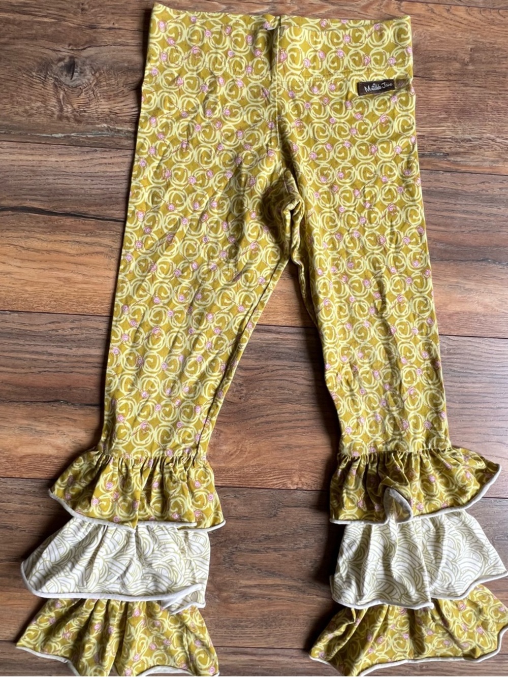 Matilda Jane Yellow Floral Ruffle Leggings